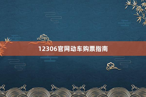 12306官网动车购票指南