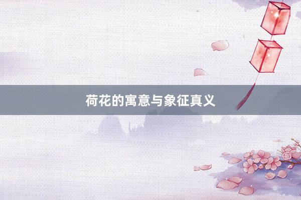 荷花的寓意与象征真义