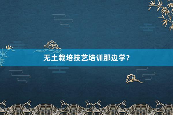 无土栽培技艺培训那边学？